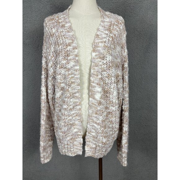 Hippie Rose Juniors' Open-Front Beige Long-Sleeve Oversize Cardigan Large NWT's - Picture 6 of 8